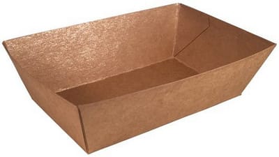 100 stuks friet bakjes bruin A9 - Patat - Take Away - To go eat - golfkarton bakjes - Barbecue - Feest - Wegwerp bakjes