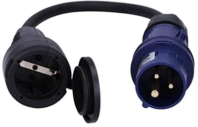 CEE-adapterkabel voor camping en buitengebruik - 3-polig 230V 16A H07RN-F 0,5 m