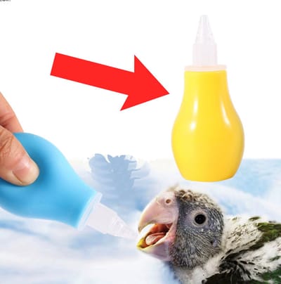 Actie4you® - Baby Vogelvoederbak – Siliconen & Kunststof – Vogel Voeder fles - Kleine dieren voeden - hulpmiddel - 30 ml - Geel