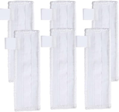 Stoommop Doeken - Reinigingsdoeken Mop - Vloeren Reinigen - Hoge Kwaliteit Materiaal - 6 Stuks - Wit Zwart