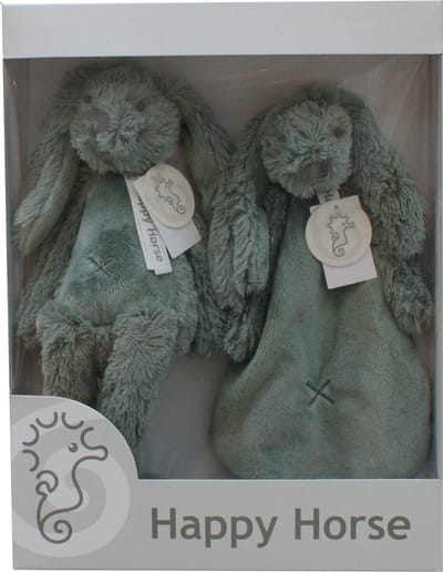 Happy Horse Geschenkverpakking Konijn Richie Groene Knuffel no. 1 - 28 cm / Knuffeldoekje