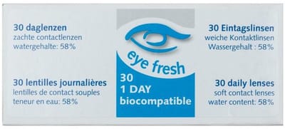 Eye Fresh Zachte Daglenzen - 30 stuks - Sterkte -5.75 - Hioxifilcon A - 58% water - Langdurig draagcomfort