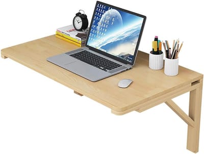 Inklapbaar Bureau - Wandtafel Tafel - Ruimtebesparend Werken - Massief Hout Constructie - Diverse Maten Beschikbaar - Veelkleurig
