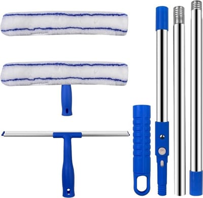 Zylo® Ramenwasser Telescopisch - Ramenwasser - Ramenwisser - Blauw - 43cm x 19cm x 10cm