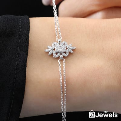 OZ Jewels – Baget Zirkonia Armband – Verzilverd – Vrouwen – Verstelbare