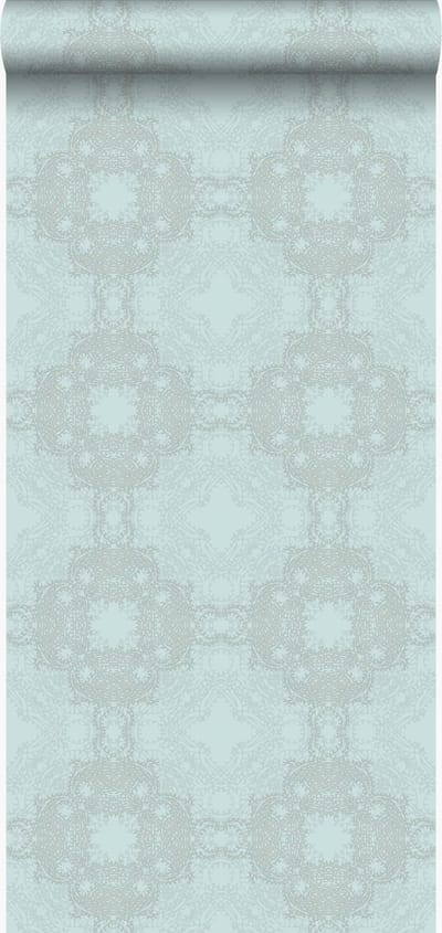 Origin Wallcoverings behang grafische vorm zeegroen - 53 cm x 10.05 m - 346222