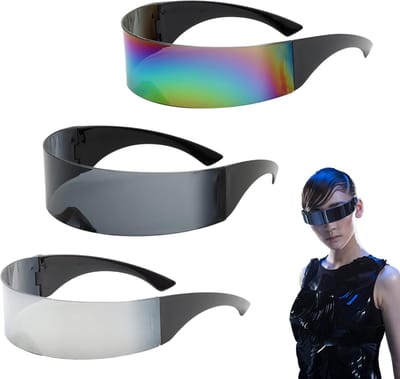 Futuristische Zonnebril 3 Paar - Spiegeltjes - Slimme Ruimte Alien Glazen - Perfect voor Halloween en Feestjes - SnelShoppen