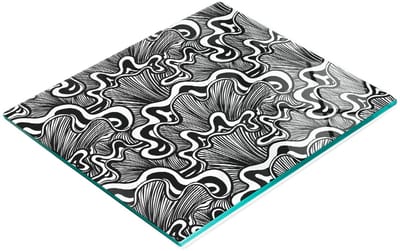 Duurzaam en stijlvol glazen bord met abstract schelpenpatroon 60x52 cm