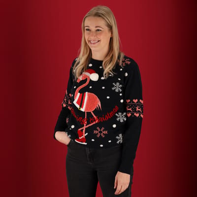 Kersttrui dames - Gebreide kersttrui - Zwart - Maat S - kersttrui dames volwassen - kersttrui - kerst trui - kerst trui dames