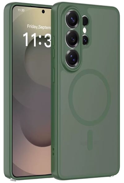 CaseMania TPU Case hoesje geschikt voor Samsung Galaxy S26 Ultra - Effen Groen - TPU (Zacht) - Camera Lens Protector Bescherming - Frosted look - Compatible met Qi2 & MagSafe - Valbestendig