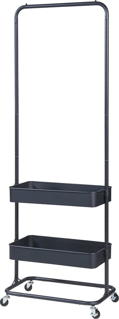 Kledingrek Kumad kapstok op wielen 174,5x58x36 cm zwart [en.casa]