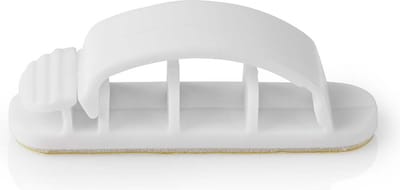 Nedis Kabelmanagement - Kabelclip - Vergrendeld - 3 Stuks - Aantal sleuven: 3 Sleuven - Maximale kabeldikte: 7.5 mm - Polypropylene - Wit