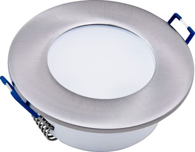 Inbouwspots LED IP44 ''EL-500'' - Inbouwspot geschikt voor binnen & Buiten - plafondlamp 2700K Ø85MM - Armatuur met met LED lamp Helder 400 lm - Zilver