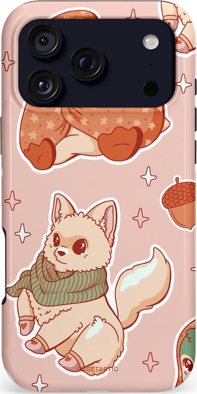Casetastic hoesje geschikt voor Apple iPhone 17 Pro Max - MagSafe - Dubbellaagse bescherming - Winter avontuur - Fashion Case - Perzik Zand Lichtgrijs