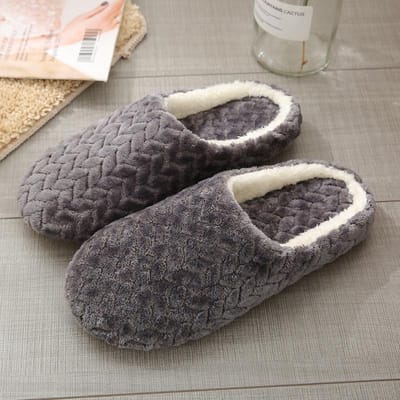 Dames Heren Winterpantoffels Warme pluizige fleeces Zachte bodem Indoor Slipon Flats Paar Casual Lounge schoenen 37-38