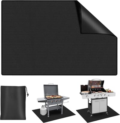 Grillmat 100 x 150 cm - Vuurvast, Herbruikbaar en Opvouwbaar - Bescherming voor Gas- en Elektrische Grill, Antiaanbakoppervlak en Gemakkelijk Schoon te Maken
