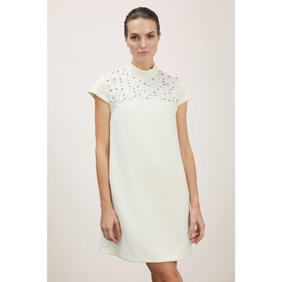 Motivi Minidress With Embroidered Collar White Maat: 36 | Mini Jurken Outlet | Dames | Wit