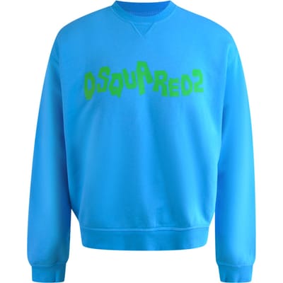 Dsquared2 Contrast Brand Logo Blauwe Sweatshirt