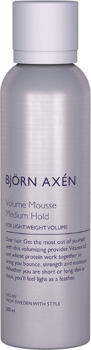 Björn Axén Volume Mousse Medium & Strong 200 ml – Stylingmousse Voor Directe Body, Volume & Hold – Medium Tot Sterke Fixatie Zonder Plakkerig Gevoel – Verbetert Textuur & Definieert Stijl – Geschikt Voor Alle Haartypes – Vegan & Dermatologisch Getest