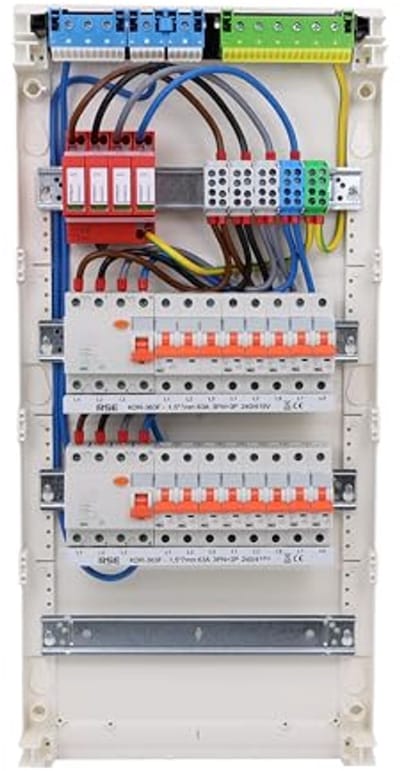 Sub-current distributor voor wandgemonteerde groepenkast met overspanningsbeveiliging, 4-rijen