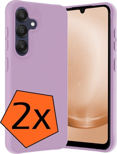 Hoes - 2 Stuks - Geschikt voor Samsung Galaxy A25 - Sterk & Shockproof - Case Siliconen - Back Cover - Telefoon Hoes - Lila