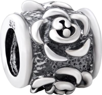 Quiges - 925 - Zilveren - Bedels -Sterling zilver - Beads - Roos Bloem Kraal Charm - Geschikt – voor - alle bekende merken - Armband Z304