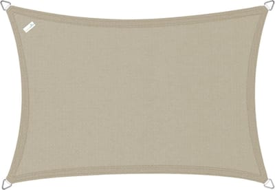 Buitenkado schaduwdoek rechthoek 4x6m - HDPE/RVS - taupe
