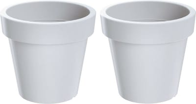Prosperplast Bloempot/plantenpot voor binnen en buiten - Set van 2x stuks - D60 x H52 cm - wit - kunststof