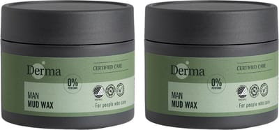 Derma Eco Man - Haar Wax - 2 x 75 ML - Sterke Fixatie - Hypoallergeen - Parfumvrij - Met sheaboter en Amandelolie