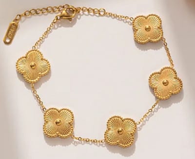 armband clover - klaver - bloem - luxe inspired - stainless steel - waterproof - hoogwaardig - yewelry - moeder - dochter