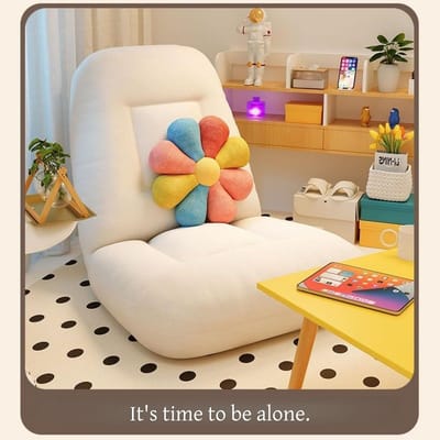 Zitbank Bed - Comfortabele Stoel - Ontspannen Thuis - Verstelbare Rugleuning - 55x50x60 cm - Roze