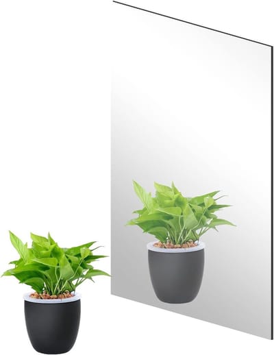 Frameloze Spiegeltegels van Glas met Zelfklevende Achterkant voor Badkamer, Woonkamer en Slaapkamer (30 x 21 cm) - Decoratieve Wandspiegels, Ruimte Vergrotend, Makkelijk te Installeren