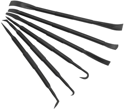 Dailygoods- Wrikstang Set - 6 Stuks - Zware ABS-constructie - Zwarte Oxidecoating - Duurzaam Gereedschap - Lichtgewicht en Sterk - Koevoet