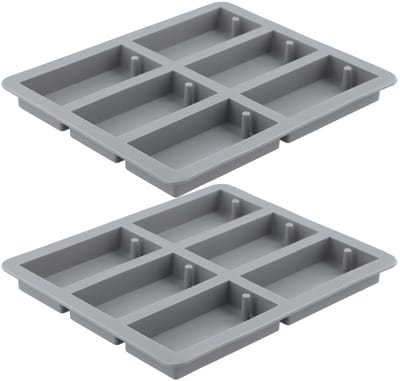 Dailygoods- Zeepvormen 2-delig - Rechthoekig - 6 Holtes - Herbruikbaar - Silicone - Voedselveilig en Hittebestendig - Bakvormen