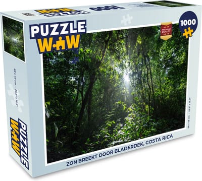 Puzzel Zon breekt door bladerdek, Costa Rica - Legpuzzel - Puzzel 1000 stukjes volwassenen