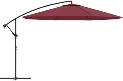 Zweefparasol met aluminium paal 350 cm bordeauxrood