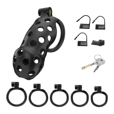 Rimba Toys - P-Cage PC03 - Kunststof Kuisheidskooi - Peniskooi - Chastity - Zwart