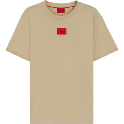 Hugo Diragolino T-shirt voor heren met logo op de borst (Medium Beige)