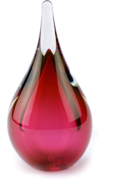 Urnencenter Druppel Mini Urn Kristalglas - Roze - Urn voor as - Gedenkartikel