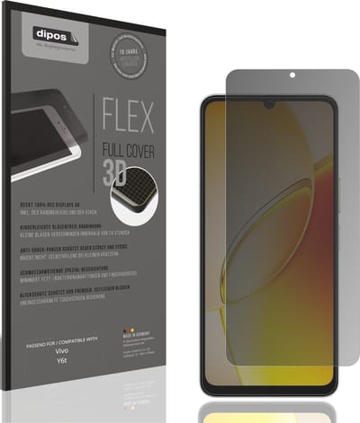 dipos FLEX – Matte Privacy Screenprotector geschikt voor Vivo Y6t | Volledige Schermbescherming | Case-Friendly