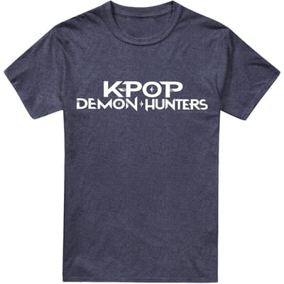 K-Pop Demon Hunters Unisex Volwassenen Logo Heather T-Shirt (Marineblauw)