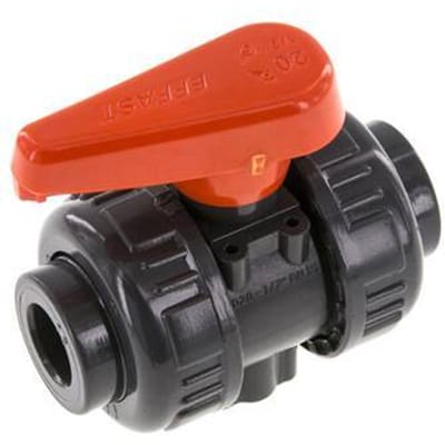 PVC 2-weg Kogelkraan Dubbele Wartel 16 mm Sok FKM