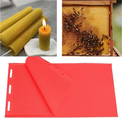 Bijenwas Foundation Mal - Honingraat Mal - Bijenhouden - Zelfgemaakte Bijenwas - 434 x 226 x 13 cm - Rood