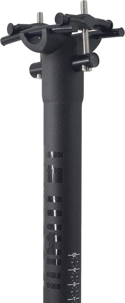 Fiets Zadelpen - Racefiets Onderdeel - Comfortabel Fietsen - Volledig Carbon - 31.6 x 450mm - Mat Zwart