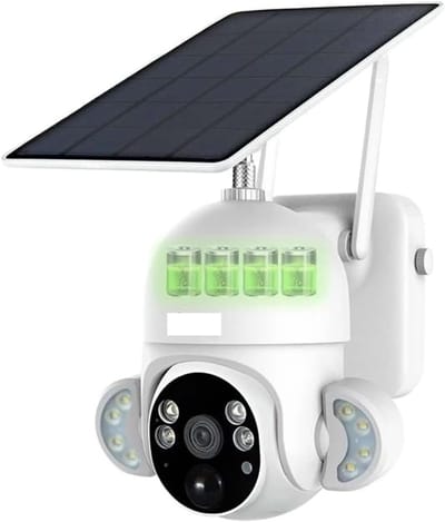 Outdoor Camera - Beveiligingscamera Zonnekracht - Woningbeveiliging Buiten - Slimme Detectie Nachtzicht - PTZ Rotatie