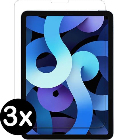 Screenprotector - 3 Stuks - Geschikt voor Apple iPad Air 4 (2020) - 10.9 inch - 4e Generatie - Extra Sterk - Beschermglas - Gehard Glas - Tempered Glass - Screen Protector