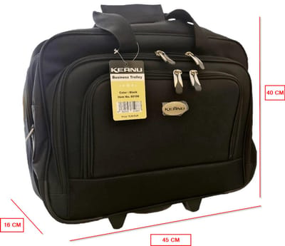 Keanu - Business Trolley – Stijlvol - Praktisch met wieltjes - Zwart