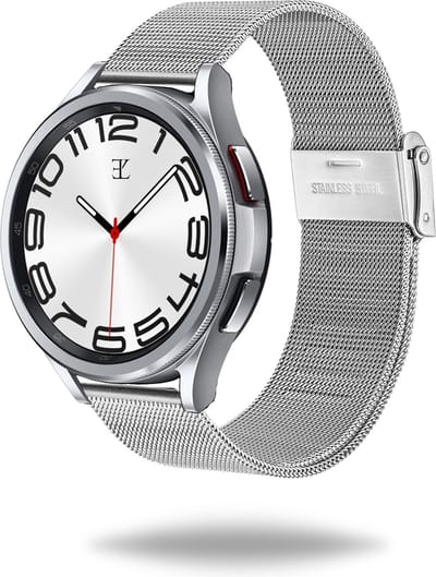 Elysian Horlogebandje - Roestvrij Stalen Mesh (Milanese Loop) - 20mm - Quick Release - Verstelbaar - Compatibel met Samsung Galaxy Watch 4/5/6