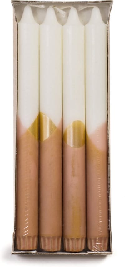 Rustik Lys - dinerkaars - stearine - Ø2,2x24 cm - cross kaars - 4 kaarsen - blossom