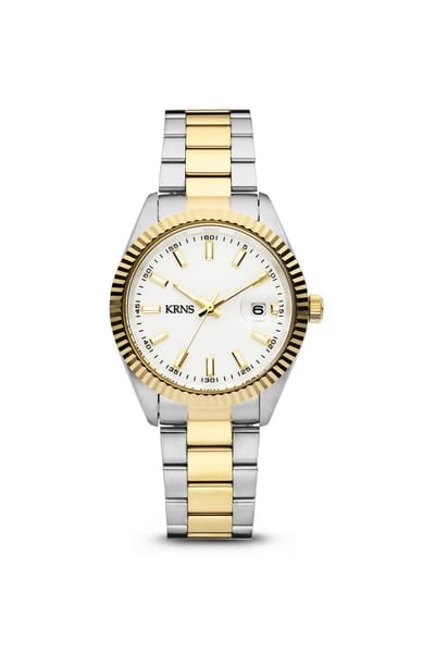 KRNS 3007 - Horloge - Analoog - Dames - Vrouwen - Stalen band - Zilverkleurig - Goudkleurig